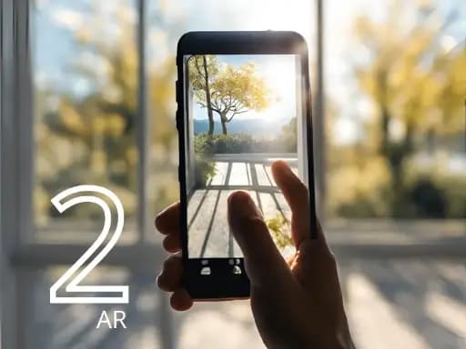 Augmented reality window cleaning trainer showing squeegee path overlay on real glass